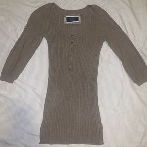 american eagle long sleeve button dress